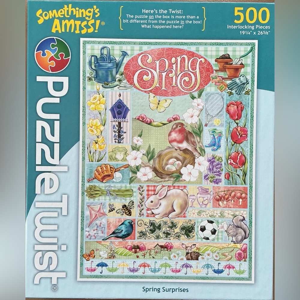 Puzzle Twist Something’s AMISS! “Spring Surprises” 500 piece puzzle